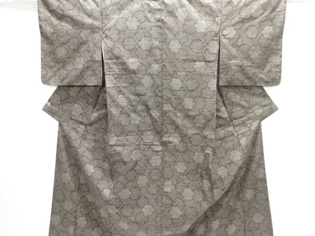 JAPANESE KIMONO / DORO OSHIMA TSUMUGI (5 maruki) / WOVEN SNOW FLOWER